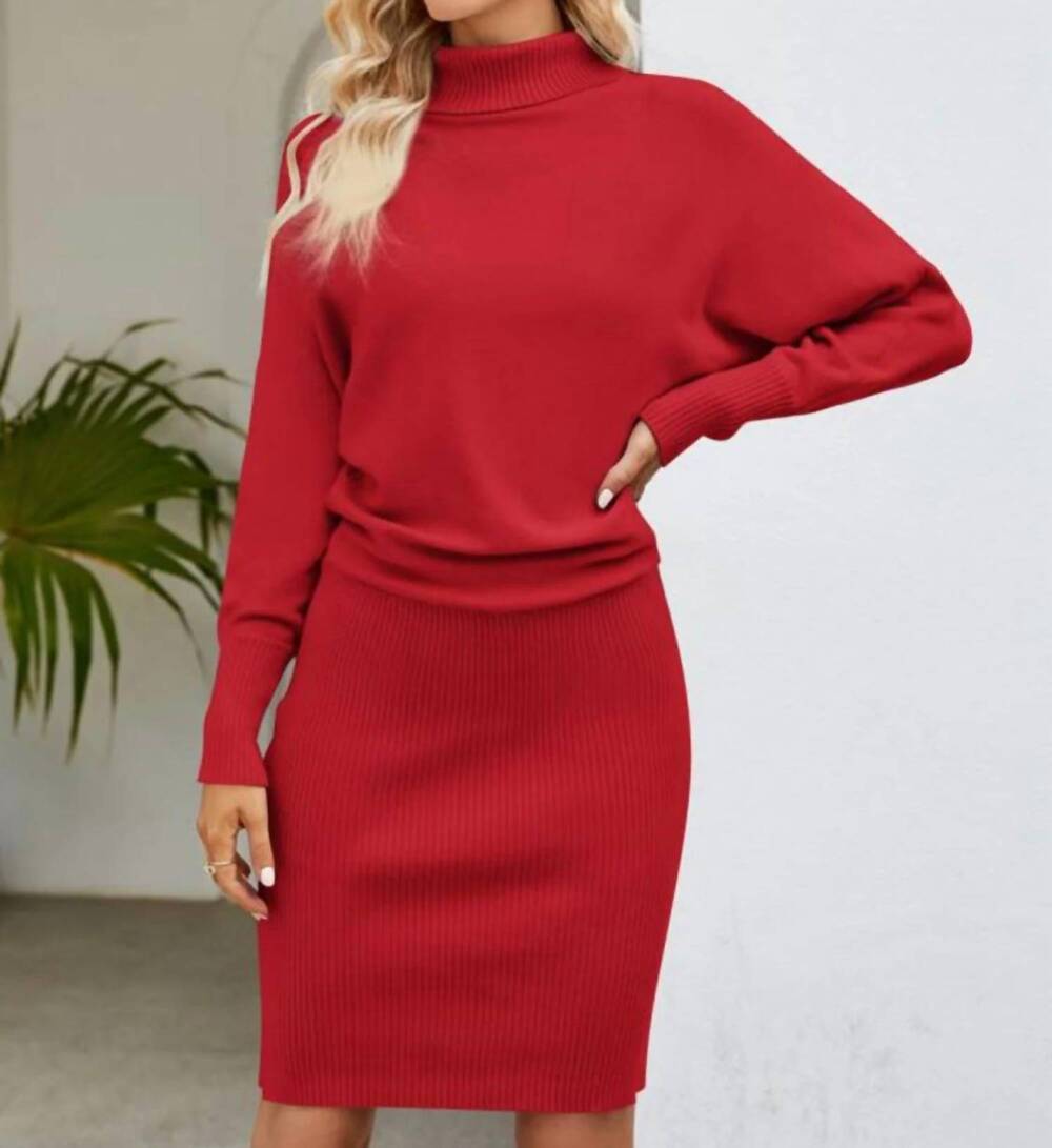 NEW TRENDSI sleigh ride sweater dress in red